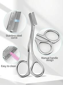 CIMACA Makeup Beginner Essential! Eyebrow Scissors + Eyelash Brush Set, One-Step Eyebrow Shaping And Defining, Compact Beauty Tool Kit, Easily Create Refined Eyebrows - Multicolor - View 4