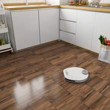 LaCheery 12"X12" Peel And Stick Floor Tile Brown Wood Vinyl Peel And Stick Floor Tiles Vinyl Plank Flooring Waterproof Laminate Flooring Planks Sticky Floor Tiles For Bathroom Kitchen Floor 4-Tile - 黑色木紋自黏地板磚 - 查看 2