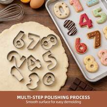 9pcs Numeric Cookie Cutter Set, Birthday Numbers, Stainless Steel Cookie Molds, Baking Numeric Shaped Baking Tools, Suitable For Home Baking Cookies, Dough - View 4