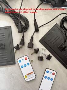 Luces LED solares para exteriores, adecuadas para el patio, el porche y el garaje - Eficientes energéticamente, resistentes al agua, fácil instalación, alta luminosidad, sensor de movimiento, múltiples ajustes (disponibles en 234/100 bombillas LED) - Negro - Ver 13