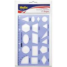 Maped Helix USA - Geometry Shapes Drawing Template - 17 Shapes - Educational Tool - Enhances Precision - Ideal For Drafting & Design - 20cm Ruler - / - View 1