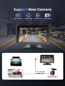 7英寸无线Apple CarPlay和Android Auto播放器,触摸屏蓝牙免提/屏幕镜像/导航/语音控制/TF卡/AUX输入,适用于轿车、卡车、SUV - A - 查看 10