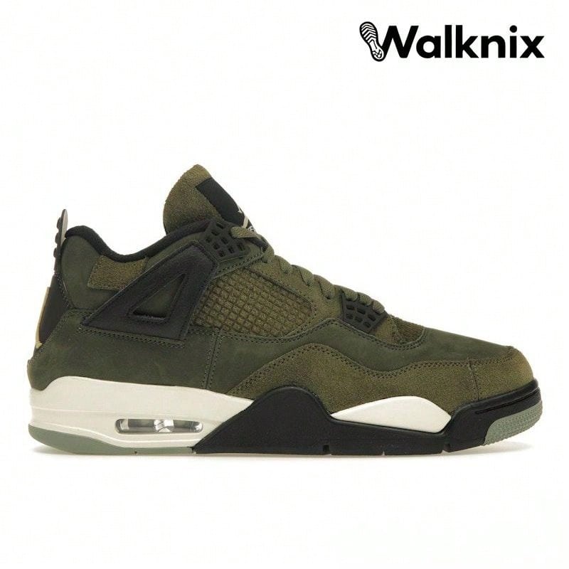 Air Jordan 4 Retro SE Craft 'Olive' Green Medium-Olive Pale-Vanilla Khaki Black Sail Sneakers Men FB9927-200 - 彩色 - 查看 1