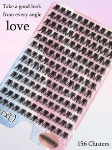 156pcs Lash Clusters DIY Eyelash Extensions Cluster Lashes Wispy Individual False Eyelashes C D Curling 8-13mm Thick Fluffy Eyelash Clusters - View 5