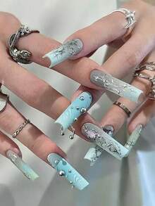 5 piezas/10 piezas/30 piezas Decoraciones de arte de uñas con remaches de estilo punk, remaches metálicos, anillos y remaches en forma de flecha, adecuados para arte de uñas Y2K, estilo de perforación DIY Decoración de uñas, accesorios de uñas de moda alternativa - Multicolor - Ver 6