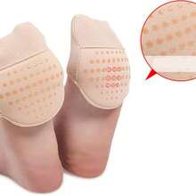 1 Pair Beige Forefoot Socks For Women, Breathable Silicone Non-Slip Forefoot Pads For High Heels, Summer - Beige - View 3