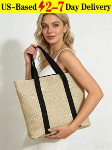 Mini Fashion Imitation Straw Handbag, Summer Vacation Beach Style Woven Bag Handheld And Crossbody Bag,Lightweight Casual Minimalist Straw Woven Bag, Perfect For Holiday Shopping And Gifting, Elegant Ladies Handbag,Women's And Girls' Bag, Wicker Bag, Holiday Essentials,Perfect For Travel, Vacation, Holiday & Beach, Travel Must Haves, Summer Straw Beach Bag For Women, Fashion Summer Vacation Bag, Beach Essentials Women Bags For Vacation & Holiday,Eye-Catching Beach Bag, Women's Summer Straw Beach Bag, Popular Women's Beach Bag, Fashionable Summer Vacation Bag, Essential Women's Beach Vacation Bag, Latest Vacation Bag[US Local Warehouse]The Best Gift Choice, Birthday Gift - Nhiều màu - Xem 12