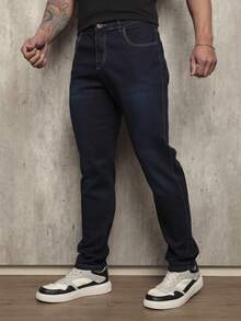 Men Pants - 中等水洗藍 - 查看 11