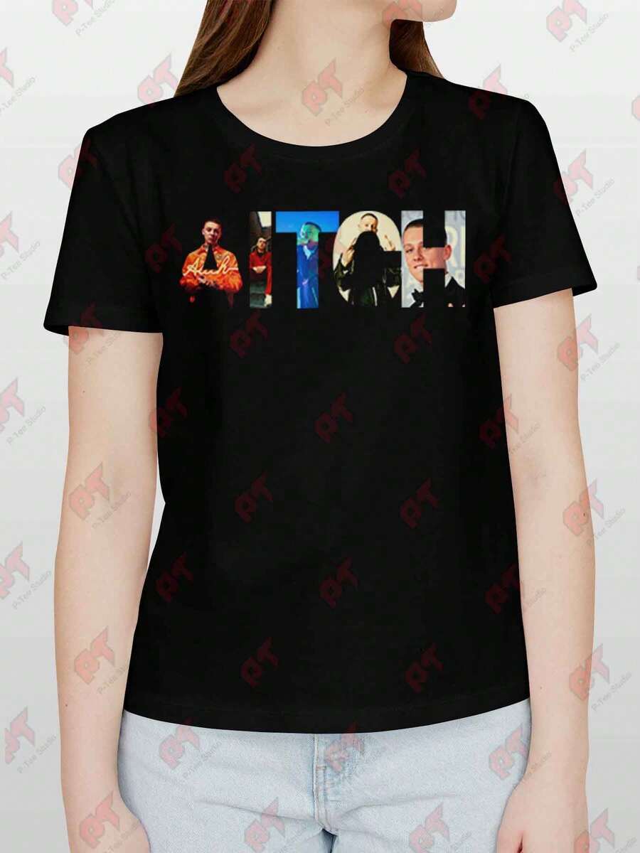 Aitch UK Rapper Sticker Design Tee - Negro - Ver 1