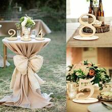 1-20 Wooden Table Number Placards With Stands, Creative Numeric Design, Wedding Ceremony Seating Card, Party Dining Table Number Decor - log color - View 2