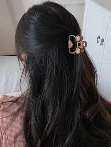 1pc Cute Cartoon Heart-Shaped Bear Hair Clip, Sweet Girl Style Hair Accessory - Multicolor - View 4