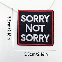 5个字母刺绣贴布，上面写着“别跟着我，我也迷路了”。只需将贴布熨烫到衣服上，即可轻松快速地完成DIY项目。 - E-黑白色 - 查看 5