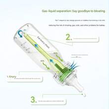 1个儿童婴儿水瓶，学生饮水杯，可爱吸管水瓶，刻度水瓶，幼儿园吸盘球水瓶，防呛吸管杯，250毫升/120毫升容量 - 白綠色 - 查看 4