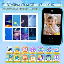 Children's Learning Toy Phone, Educational Game Phone, Including 26 Letter Learning, 8 Puzzle Game Functions, Silicone Shell, MP3 Player, Dual Cameras, Perfect Birthday Gift For Boys And Girls Aged 3-12 - Multicolor - View 6