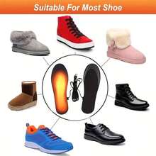1 Pair Washable EVA Electric Heated Insoles, USB Powered, ≤36V Working Voltage, No Battery Needed, Suitable For Foot Warming, Comfortable Trimming - Multicolor - View 7