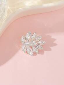 1pc Women's Sparkling Crystal Pearl Leaf & Flower Snake-Shaped Square Brooch - Multicolor - View 22