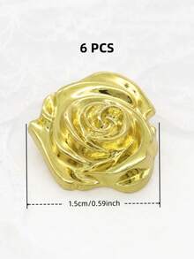 6/12 chiếc cúc kim loại hình hoa hồng 3D cao cấp, kích thước 1.5-2cm, màu vàng/bạc, thích hợp để may áo kiểu, áo sơ mi, áo len, áo khoác cardigan, áo len, vest, váy, áo khoác ngoài, hộp quà Valentine tự làm, túi xách, phụ kiện mũ, đồ may vá. - Hoa hồng - Xem 22