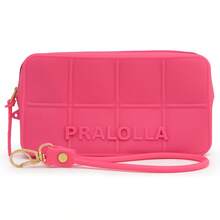 Women's Half-Moon Shoulder Bag Set (Crossbody) + Waterproof Rubberized Wallet - Hot Pink - View 6