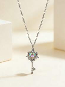 1 chiếc mặt dây chuyền hình trái tim đính đá nhiều màu sắc kiểu Hàn Quốc ngọt ngào và thời trang - Thích hợp cho nữ giới đeo hàng ngày, dự tiệc, du lịch, làm quà tặng cho bạn gái, kỷ niệm, ngày Valentine. - Bạc - Xem 6