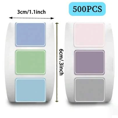 500 piezas/rollo Etiquetas adhesivas de dibujos animados coloridos y lindos - Pegatinas impermeables de PVC para diarios, teléfonos, tabletas, botellas de agua y manualidades DIY