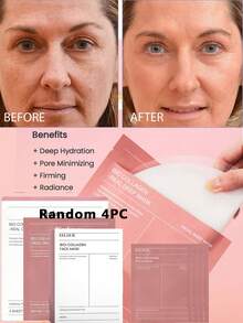 3pcs Collagen Face Mask, Bioactive Collagen Deep Overnight Face Mask, Women Skincare, Deep Hydration & Pore Minimizing Mask - Multicolor - View 15