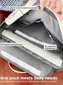 This 1-Piece Cartoon Rainbow Puppy Laptop Tote Bag Is Made Of PU Leather, Is Waterproof And Shockproof, And Fits 16-Inch/15-Inch/14-Inch Laptops. Lightweight And Practical, It's Designed For Travel And Makes A Perfect Ramadan Gift. - Multicolor - View 5