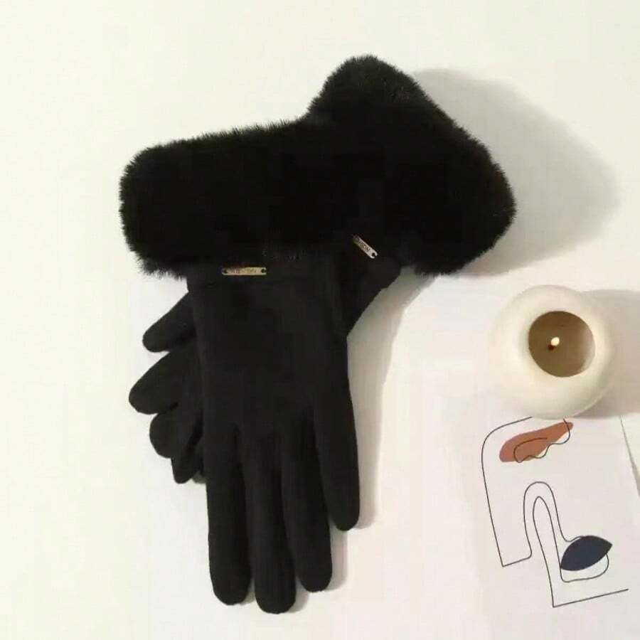 Women's Autumn/Winter Gloves - 黑色 - 查看 1
