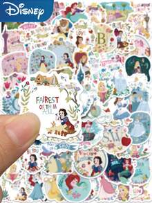 60pcs Disney Princess Stickers Mermaid Ariel Snow White Jasmine Princess Decals For Phone Laptop Suitcase Scrapbook Helmet Guitar Cartoon Graffiti Stickers - A - View 3