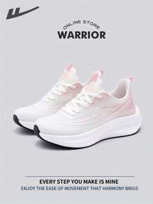 WARRIOR 女式时尚复古运动鞋，春夏舒适跑步鞋，简约休闲又不失时尚感，四季皆宜，耐磨耐穿，适合全天穿着的训练鞋，软底设计。 - 白/粉 - 查看 8