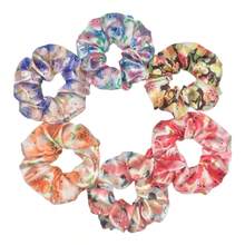 6 unids/lote Scrunchies de satén accesorios de moda para mujer estampado Ditsy Floral banda elástica para el cabello Cola de Caballo titular corbata de goma leopardo lindo AWAY - PJ319-03 - Ver 9