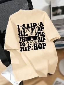 Camiseta con estampado de conejo de gafas de sol divertidas para niño preadolescente, adecuada para uso en vacaciones, uso casual, ropa urbana, top de verano de moda para niños. ¡Regalo ideal de Pascua para niños, conjunto perfecto para celebrar la Feliz Pascua! - Albaricoque - Ver 5