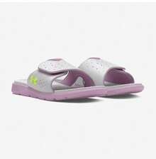 Under Armour Women's Lightweight Breathable Casual Sports Slippers - White/Light Purple - View 1
