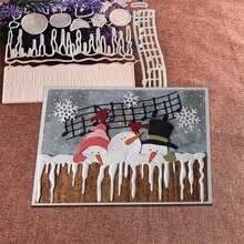 Creative Snowman Dies, DIY Scrapbooking Album And Embossing Stencil, Greeting Card Making Tool, Card Paper Cutting Crafts ,Gift Card Making Template Die Cuts. - Silver - View 2