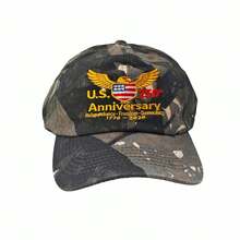 250th Anniversary Baseball Cap American Flag Hawk Embroidered Low Profile Hat Stylish 4th Of July Hat For Women Men - 週年迷彩棒球帽-寶藍色 - 查看 6