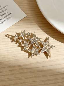 1 Set Sparkling Rhinestone Hair Clips, Luxury Star & Moon Flower Hair Clips, Shiny Rhinestone Bangs Hair Clips, Suitable For Eid And Eid Al-Fitr, Luxury Shiny Crystal Ramadan Women Hair Clips, Claw Clips, Hair Slide - Multicolor - View 27