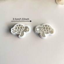 2/4 Stück Ozean-Tier-Themen Polymer Ton Ausstecher, enthält Formen wie Schildkröte, Muschel, kleiner Fisch, für DIY dekorative Ohrringe, Broschen, Anhänger, Keramik, Sommer Strand Urlaubsstile, DIY Ohrring Anhänger Handwerks-Keramik-Set - Weiss - Übersicht 11