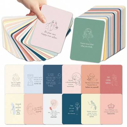 30 بطاقة تأكيدات محفزة للنساء - اقتباسات تأكيدية ملهمة للاسترخاء والتأمل، بطاقات تشجيع ذاتي من الورق، هدايا مُمكِّنة للنساء، بحجم 2.5*3.5 بوصة