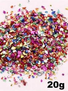 1 Box Gold-Plated Glass Shards, Asymmetrical Metal Bits, Short & Chunky Glitter Beads, 1.5-3mm, Suitable For Epoxy Resin Molds, DIY Nail Art, Vase Fillers, Jewelry Making And Craft Decorations - Multicolor - View 15