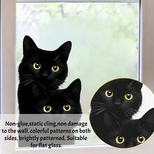 1/3pcs Summer Black Cat & Rabbit Window Stickers, Removable Gel-Free Static Cling Transparent Film, Cute Animal Decor For Bedroom And Living Room - Animal Window Stickers - View 10