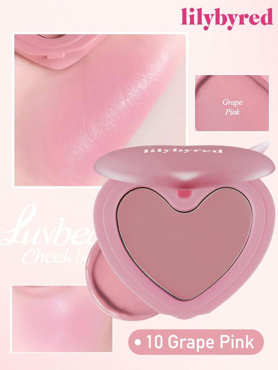 lilybyred K-Beauty Luv Beam腮红膏，质地柔滑，持久显色，打造自然光泽妆容，丝绒般柔润，打造自然妆效，日常妆容腮红 - 10 Grape Pink - 查看 1