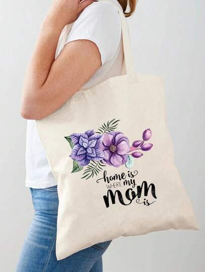 Vintage Mother's Day Gift Bag - Reusable Floral Print Tote Bag, Perfect For Commute, Shopping, Or Special Occasions, Classic Mother's Day Gift For Mom, Thoughtful Present She'll Love, Mother's Birthday Gift, Meaningful Gifts For Mom, Tote Bag For Women