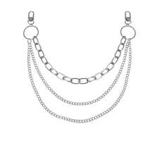 1件双层包包链条挂件装饰吊坠，蝴蝶/心形/星星/十字架钥匙扣挂饰，适用于单肩包、手提包、行李箱，女士礼物，金属链条包包配件 - 銀色 - 查看 9