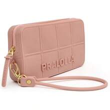 Women's Half-Moon Shoulder Bag Set (Crossbody) + Waterproof Rubberized Wallet - Nude - View 7