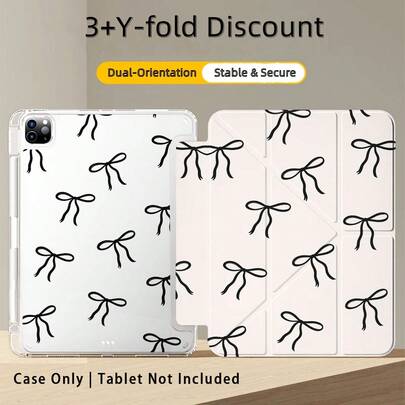1pc 3+Y-Fold Tablet Case, Butterfly Pattern, Multiple Support Methods, Compatible With Huawei MatePad SE 11", MatePad 11 Inch, MatePad Pro 12.2 2024, Honor Pad X9A 2025, Honor Pad 9, Honor Pad X9 Pro 2025, Pad 6, Pad SE 11", Pad 2 Pro 12", Pad 2 11", Galaxy