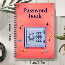 1pc Funny Spiral Password Notebook | For Home Or Office Password Management, Secure Design, Paper Material, English - A5 - View 6