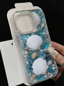 2026新款贝壳彩绘优雅羽毛雪纺软手机壳，兼容 17/17 Pro Max/15/16/16 Pro、彩绘15 Pro Max、P13、P14、P11、P12、XS、XR、7/8、P、7/8 GES2、A14、A15、S23 Ultra、A50、A12、A32、A52、A72、A51、A21S、A13、A14、S22 Ultra、S23、A33、A53、S20 FE - 彩色 - 查看 2