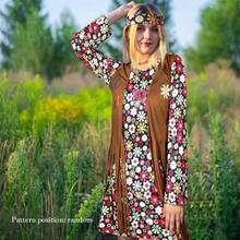 Set di costumi hippie anni '70/'60, accessori da donna anni '70, abito da discoteca per ragazze, giacca da equitazione, set di accessori leggings, abbigliamento da donna per l'autunno - Multicolore - Visualizzare 4