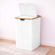 140L Laundry Hamper With Lid And 2 Removable Liners Large Capacity For Dirty Clothes Storage In Bedroom Bathroom - 白色 - 查看 4