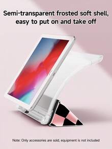 1个甜美酷炫的黑/粉棋盘格图案平板电脑保护套，兼容10.2英寸（2021/2020款）第十/九/八代（A16芯片）、11英寸（2025款）第十一代、Galaxy Tab A8 10.5英寸（2022款）等平板电脑，带笔槽，支持自动休眠/唤醒功能。 - 彩色 - 查看 4