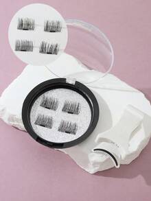 磁性假睫毛，浓密型，无需胶水即可轻松佩戴 - 黑色 - 查看 6